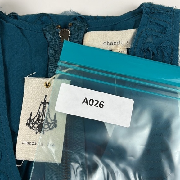 NWT ANTHROPOLOGIE  Chandi & Lia Teal Sleeveless Embroidered Tank - Picture 8 of 8